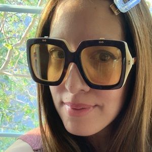 Authentic Gucci Flip Up Havana Yellow Sunglasses